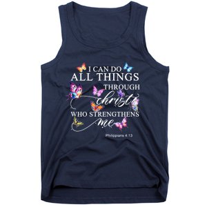 I Can Do All Things Through Christ Butterfly Art Religious TShirt Tank Top