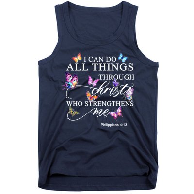 I Can Do All Things Through Christ Butterfly Art Religious TShirt Tank Top