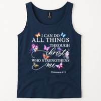 I Can Do All Things Through Christ Butterfly Art Religious TShirt Tank Top