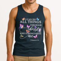 I Can Do All Things Through Christ Butterfly Art Religious TShirt Tank Top