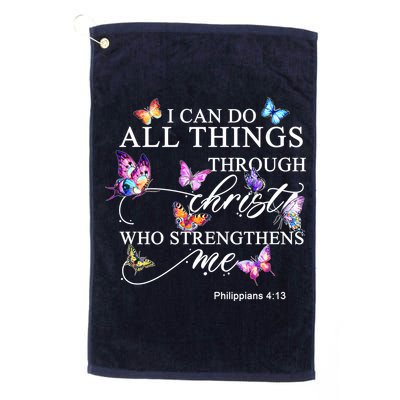 I Can Do All Things Through Christ Butterfly Art Religious TShirt Golf Towel