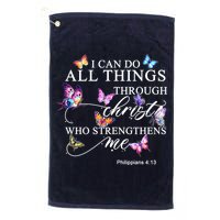 I Can Do All Things Through Christ Butterfly Art Religious TShirt Golf Towel