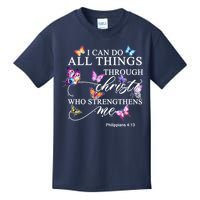 I Can Do All Things Through Christ Butterfly Art Religious TShirt Kids T-Shirt