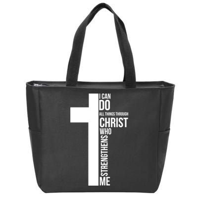 I Can Do All Things Through Christ Who Strengthens Me Cross Zip Tote Bag