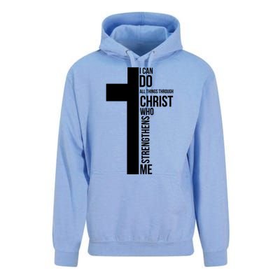 I Can Do All Things Through Christ Who Strengthens Me Cross Unisex Surf Hoodie