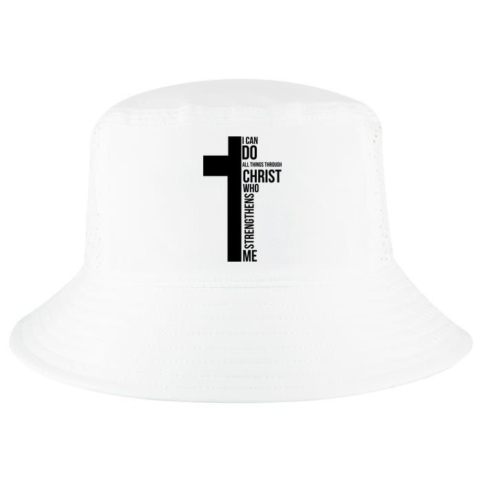 I Can Do All Things Through Christ Who Strengthens Me Cross Cool Comfort Performance Bucket Hat