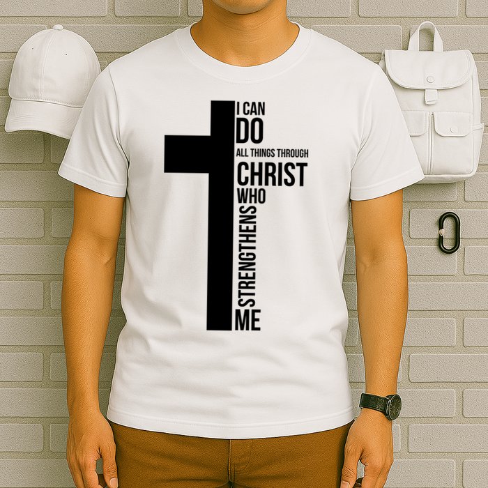 I Can Do All Things Through Christ Who Strengthens Me Cross T-Shirt