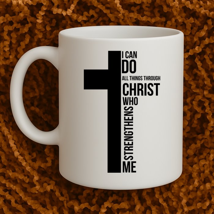 I Can Do All Things Through Christ Who Strengthens Me Cross Mug