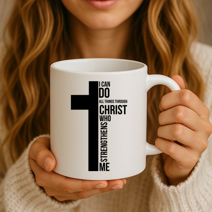 I Can Do All Things Through Christ Who Strengthens Me Cross Mug