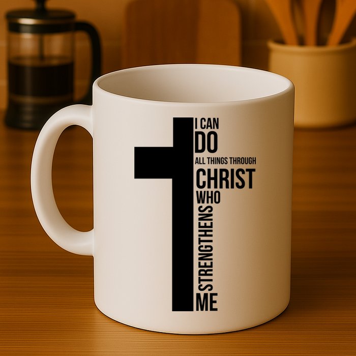 I Can Do All Things Through Christ Who Strengthens Me Cross Mug