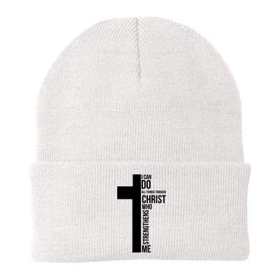 I Can Do All Things Through Christ Who Strengthens Me Cross Beanie