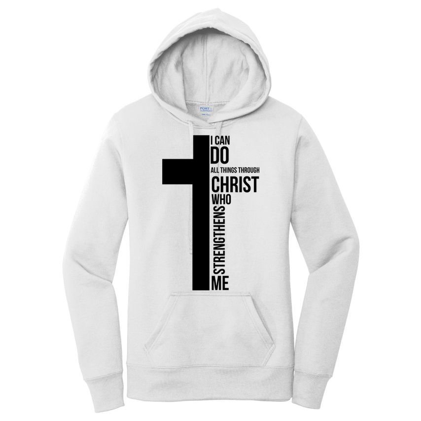 I Can Do All Things Through Christ Who Strengthens Me Cross Women's Pullover Hoodie