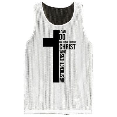 I Can Do All Things Through Christ Who Strengthens Me Cross Mesh Reversible Basketball Jersey Tank