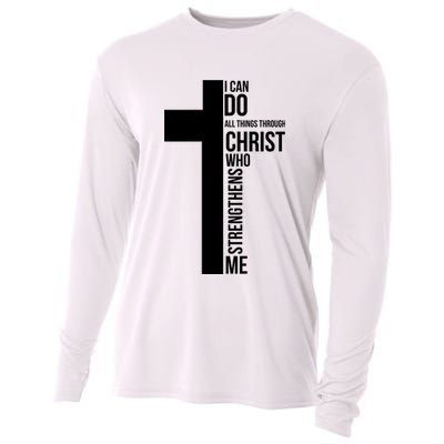 I Can Do All Things Through Christ Who Strengthens Me Cross Cooling Performance Long Sleeve Crew