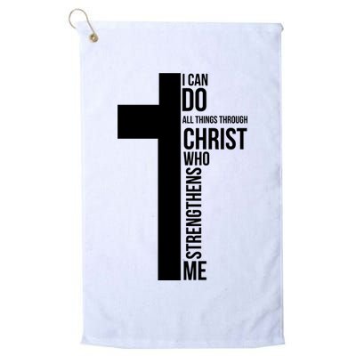 I Can Do All Things Through Christ Who Strengthens Me Cross Golf Towel