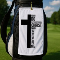 I Can Do All Things Through Christ Who Strengthens Me Cross Golf Towel
