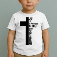 I Can Do All Things Through Christ Who Strengthens Me Cross Toddler T-Shirt