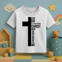 I Can Do All Things Through Christ Who Strengthens Me Cross Toddler T-Shirt