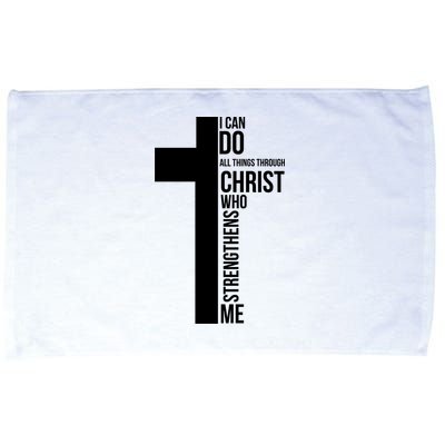 I Can Do All Things Through Christ Who Strengthens Me Cross Microfiber Hand Towel