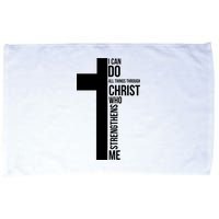 I Can Do All Things Through Christ Who Strengthens Me Cross Microfiber Hand Towel