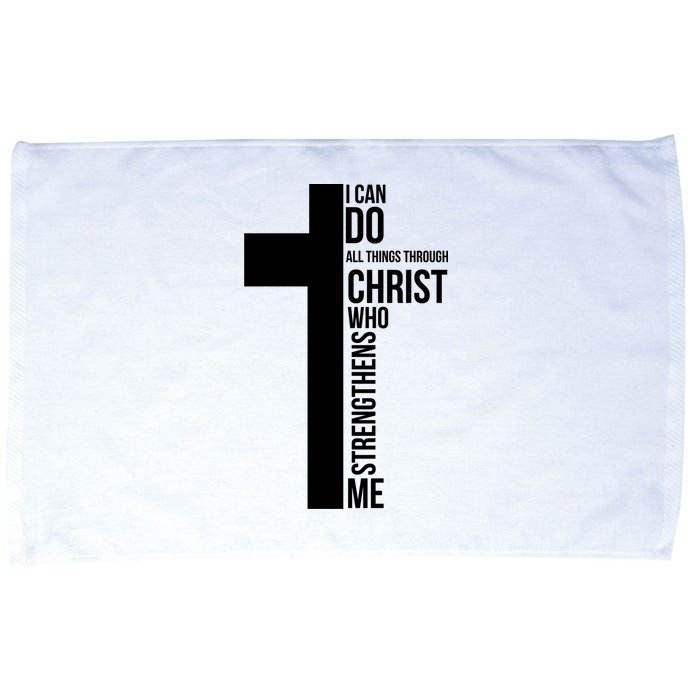 I Can Do All Things Through Christ Who Strengthens Me Cross Microfiber Hand Towel