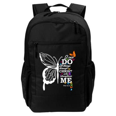 I Can Do All Things Through Christ Butterfly Art Religious Funny Gift Backpack