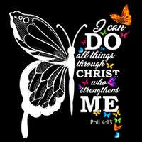 I Can Do All Things Through Christ Butterfly Art Religious Funny Gift Backpack