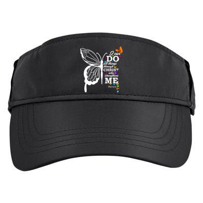 I Can Do All Things Through Christ Butterfly Art Religious Funny Gift Adult Drive Performance Visor