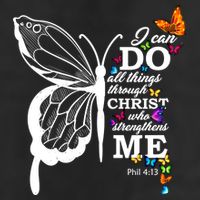 I Can Do All Things Through Christ Butterfly Art Religious Funny Gift 11oz C Handle Ceramic Mug
