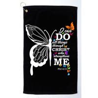 I Can Do All Things Through Christ Butterfly Art Religious Funny Gift Golf Towel