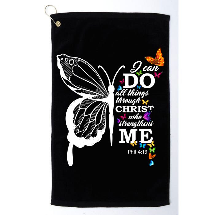 I Can Do All Things Through Christ Butterfly Art Religious Funny Gift Golf Towel