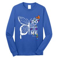 I Can Do All Things Through Christ Butterfly Art Religious Funny Gift Long Sleeve Shirt