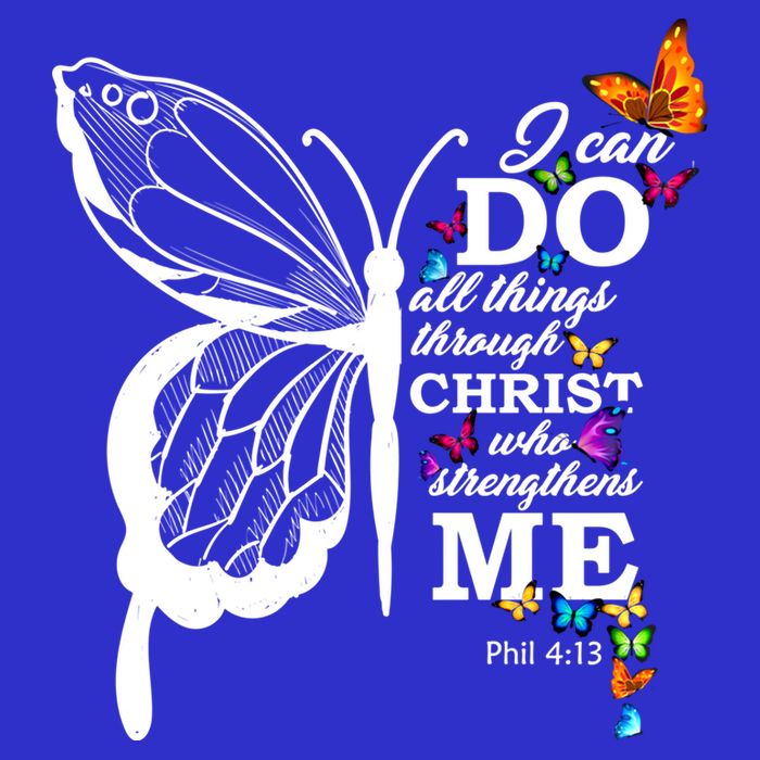 I Can Do All Things Through Christ Butterfly Art Religious Funny Gift 16 in Basic Backpack