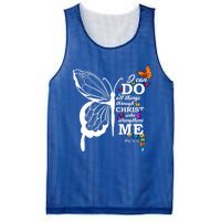 I Can Do All Things Through Christ Butterfly Art Religious Funny Gift Mesh Reversible Basketball Jersey Tank