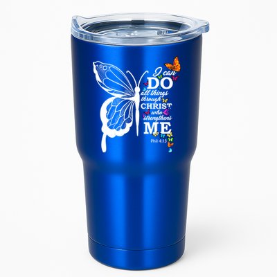 I Can Do All Things Through Christ Butterfly Art Religious Funny Gift Tumbler