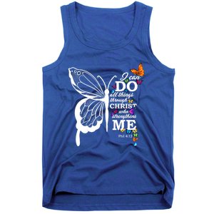 I Can Do All Things Through Christ Butterfly Art Religious Funny Gift Tank Top