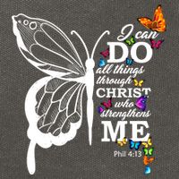 I Can Do All Things Through Christ Butterfly Art Religious Funny Gift Cotton Canvas Backpack
