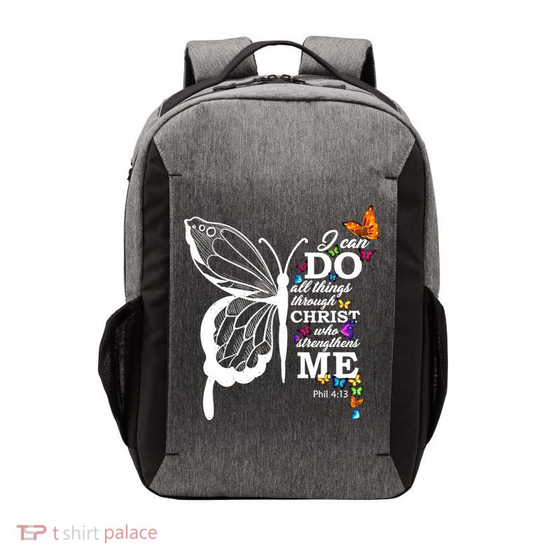 I Can Do All Things Through Christ Butterfly Art Religious Funny Gift Vector Backpack