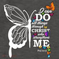 I Can Do All Things Through Christ Butterfly Art Religious Funny Gift Vector Backpack