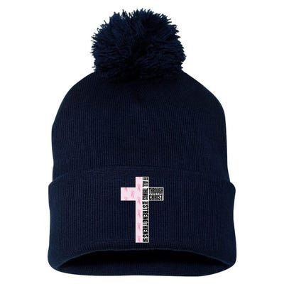 I Can Do All Things Through Christ Who Strengthens Dancer Pom Pom 12in Knit Beanie