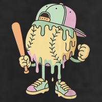 Ice Cream Drip Baseball Spots Retro 7 Panel Mesh Trucker Snapback Hat