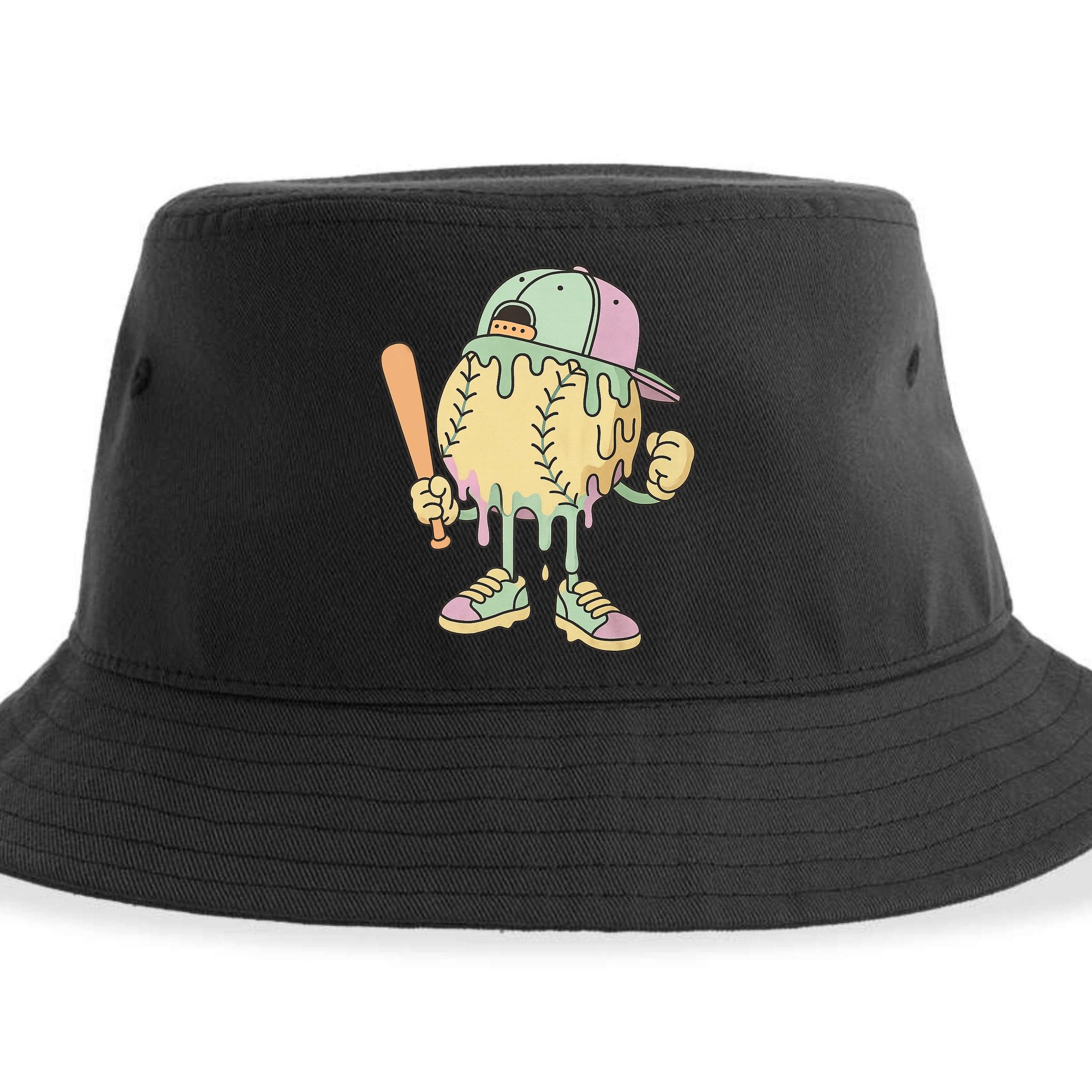 Ice Cream Drip Baseball Spots Retro Sustainable Bucket Hat