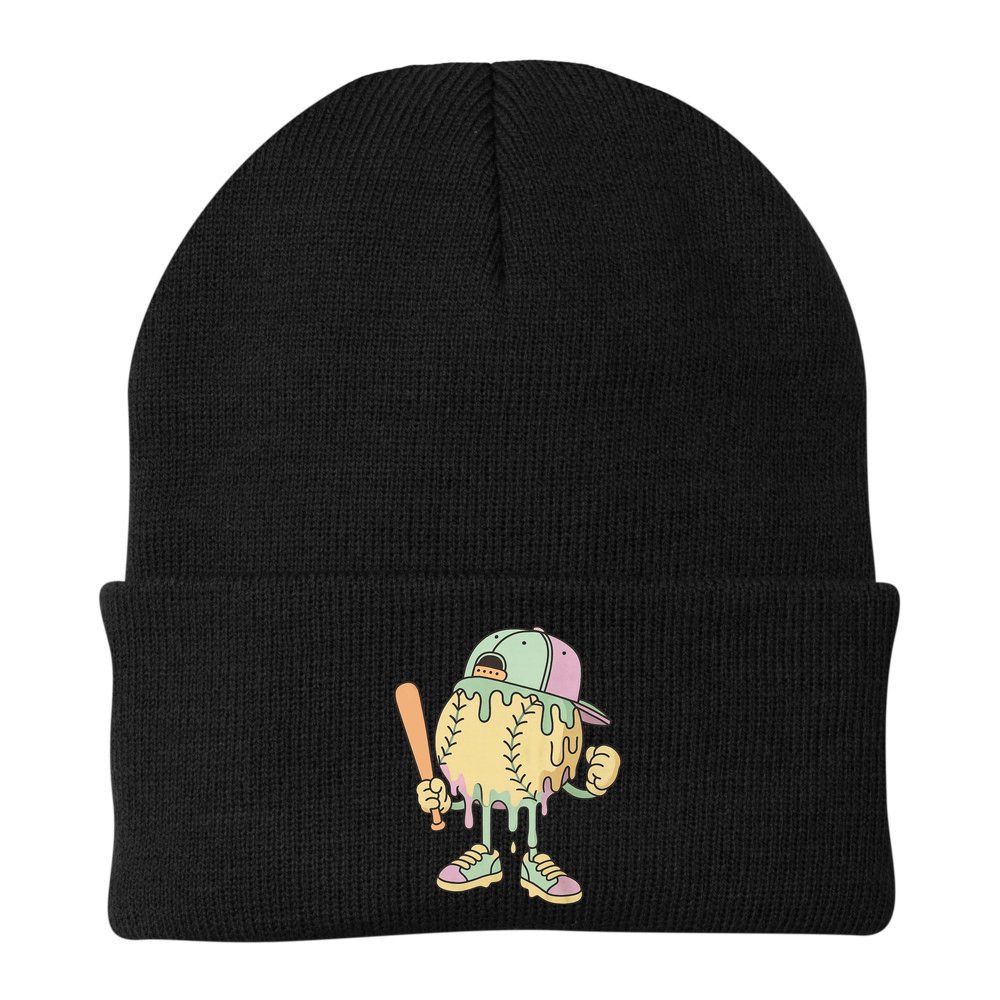 Ice Cream Drip Baseball Spots Retro Beanie