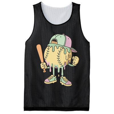 Ice Cream Drip Baseball Spots Retro Mesh Reversible Basketball Jersey Tank