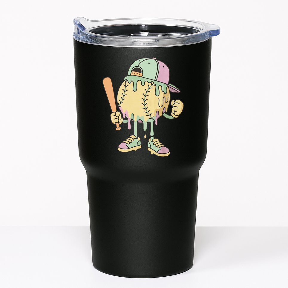 Ice Cream Drip Baseball Spots Retro Tumbler