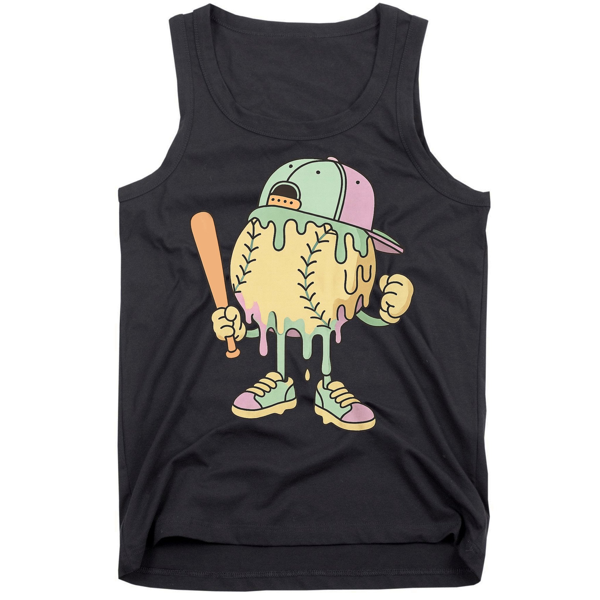 Ice Cream Drip Baseball Spots Retro Tank Top