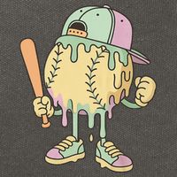 Ice Cream Drip Baseball Spots Retro Cotton Canvas Backpack