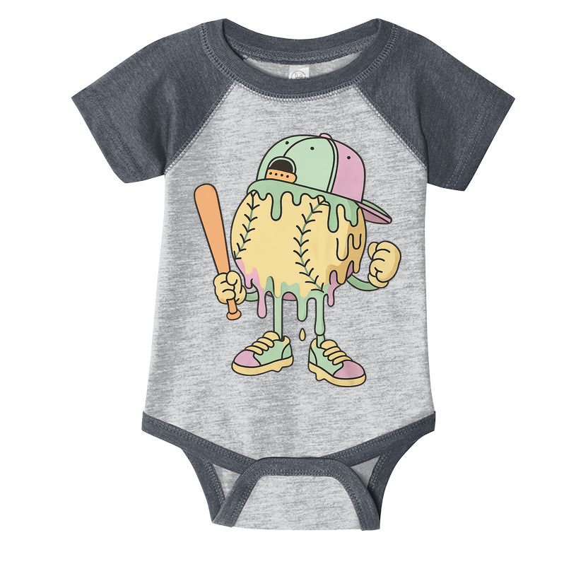 Ice Cream Drip Baseball Spots Retro Infant Baby Jersey Bodysuit