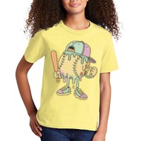 Ice Cream Drip Baseball Spots Retro Kids T-Shirt