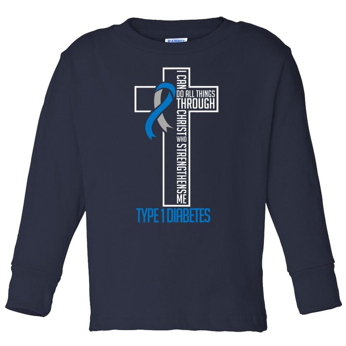 I Can Do Things Jesus Who Strenghtens Me Diabetes Type 1 Toddler Long Sleeve Shirt